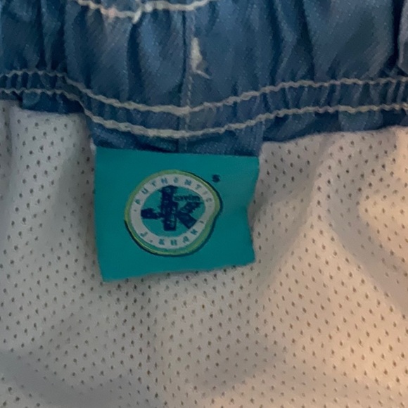 J Khaki Striped Sailboat Kids Swim Shorts - Picture 5 of 6